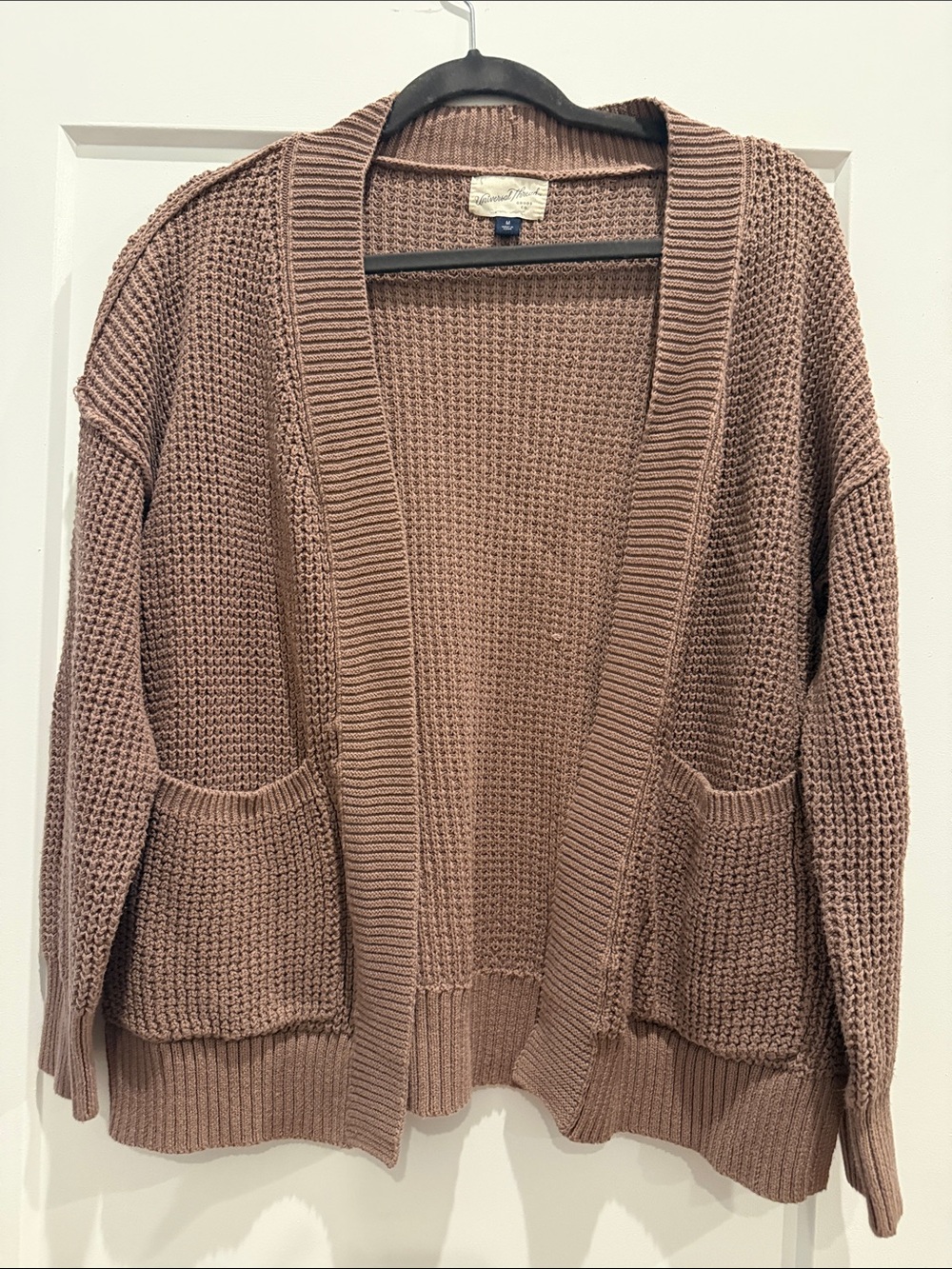 Universal Thread Open-Front Chunky Knit Cardigan - Mauve Brown